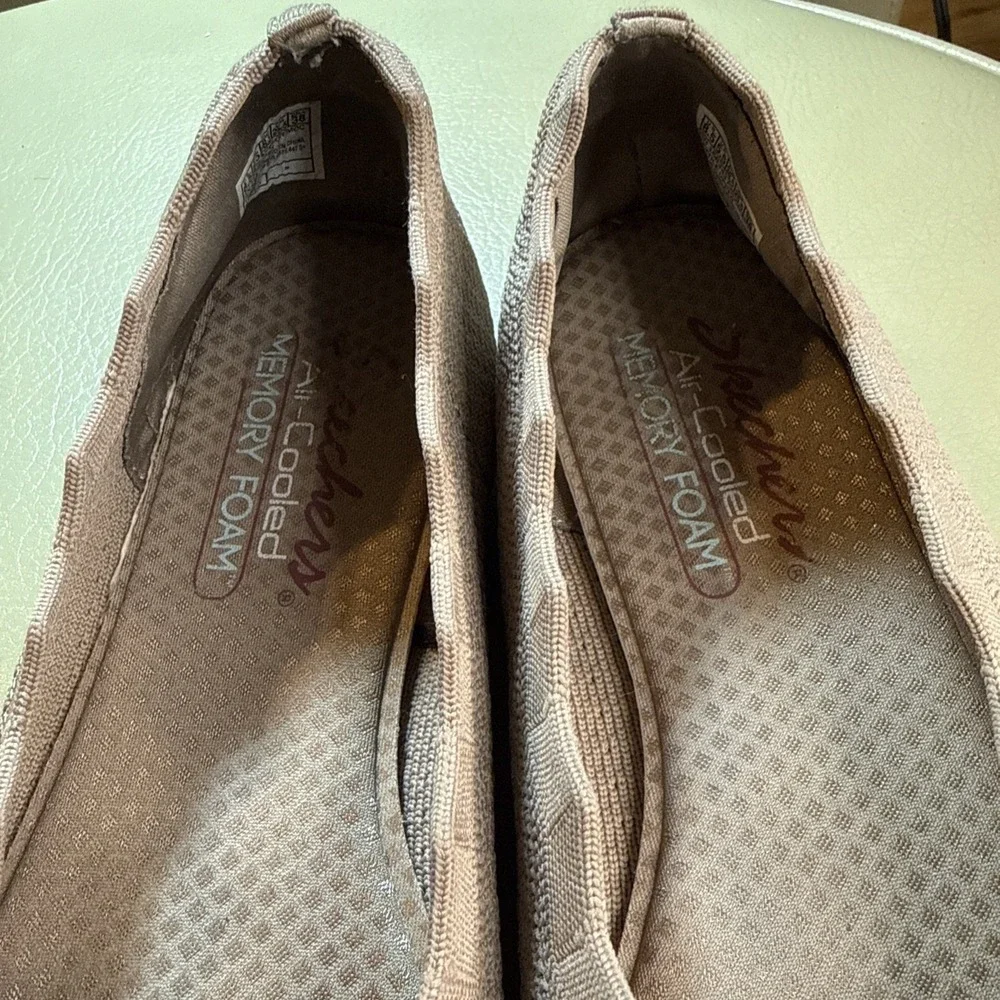 Skechers Shoes Womens 8.5 Cleo‎ 2.0 Love Spell Mocha Slip On Knit Ballet Flats